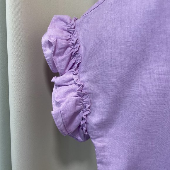 NWT Cremieux Linen Mini Dress - Lilac, XS - Picture 6 of 11